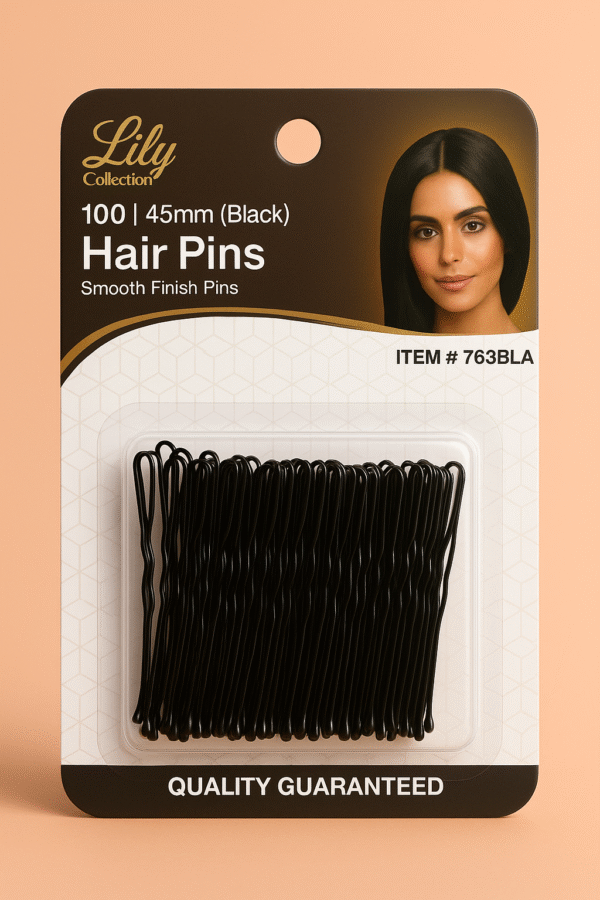 Lily Collection 45mm Black Hair pins